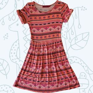 Boohoo Neon Pink & Orange Short Sleeve Dress